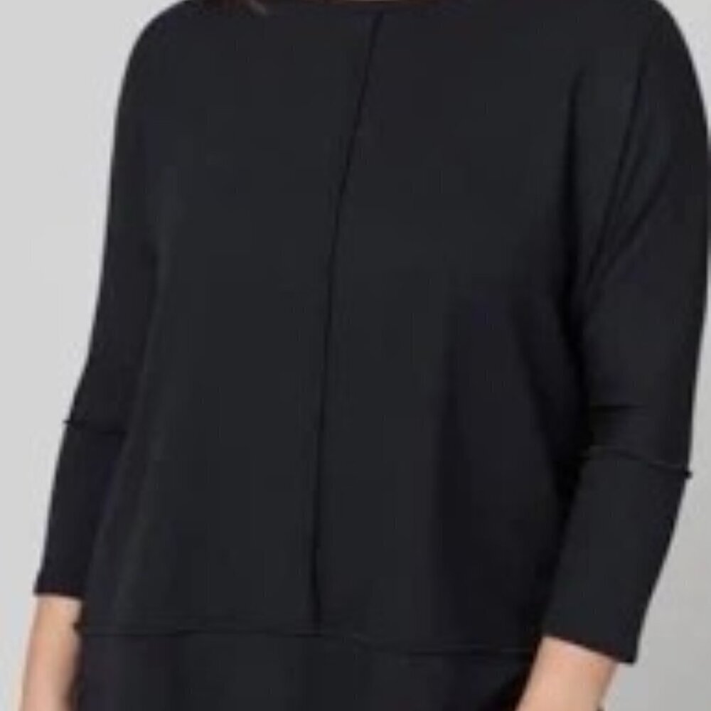 Spanx Perfect Length Dolman 3/4 Sleeve Top Black